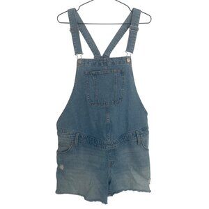 Isabel Womens Maternity Distressed Denim Shortall Overalls Size 10